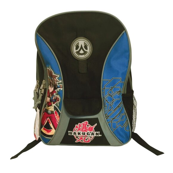 Bakugan Backpack With Secret Storage, Mesh Side Pockets, Black & Blue - Picture 1 of 7